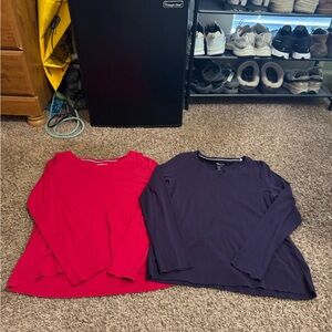 Croft & Barrow Red V-Neck Tee